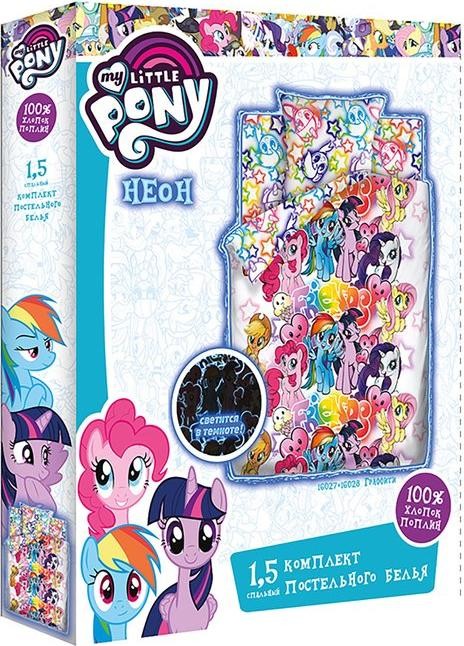 Постельное бельё 1,5 сп My little Pony Neon «Граффити»