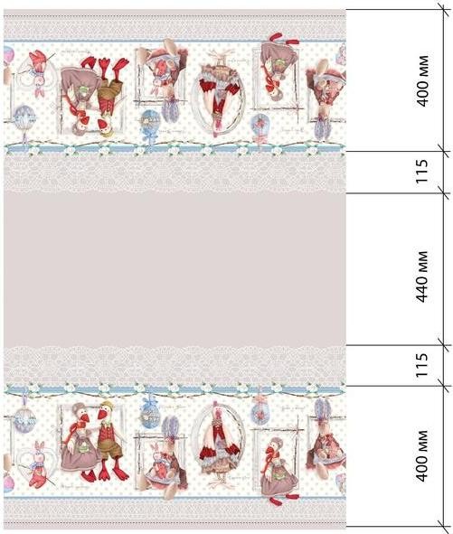 Скатерть "Этель" Пасхальные Тильды 220х147 см, 100% хл, саржа 190 гр/м2