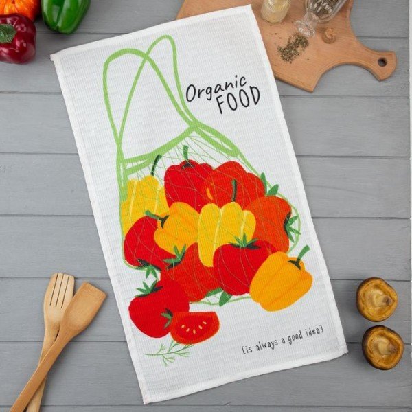 Полотенце кухонное Доляна Organic food 35х60 см, 100% хл, 160г/м2